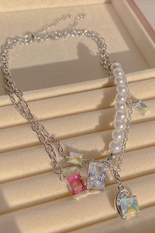 Vintage Pearl Color Crystal Necklace