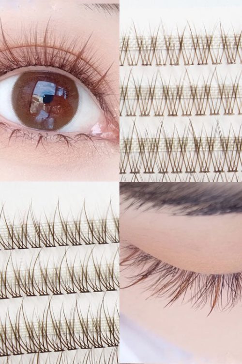 Caramel Brown Fishtail False Eyelashes Set