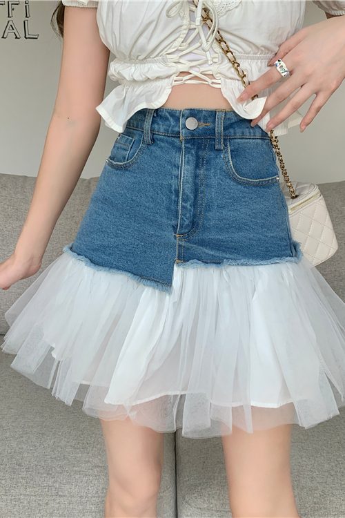 Niche Mesh Stitching Tutu Skirt