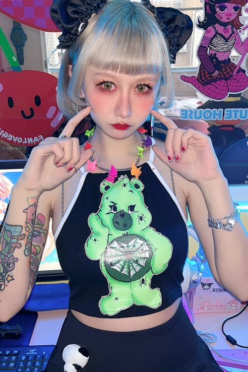 Harajuku Style Y2k Cartoon Bear Vest